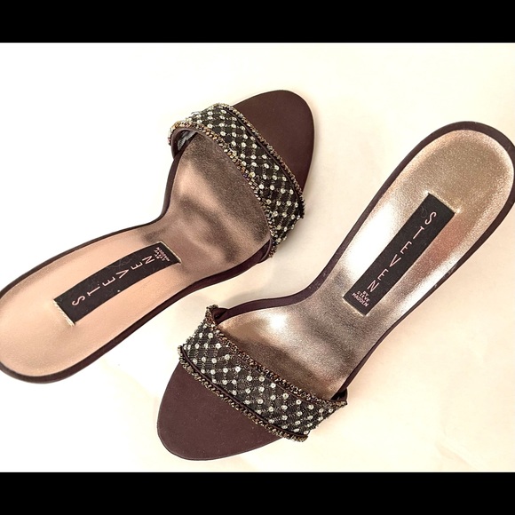 STEVEN by STEVE MADDEN  black rhinestone and net heels - Picture 3 of 13